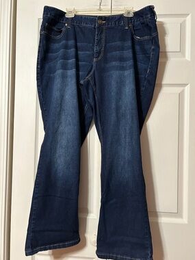 Woman Within 24W - Dark Wash Denim Jeans - Classic Straight Leg